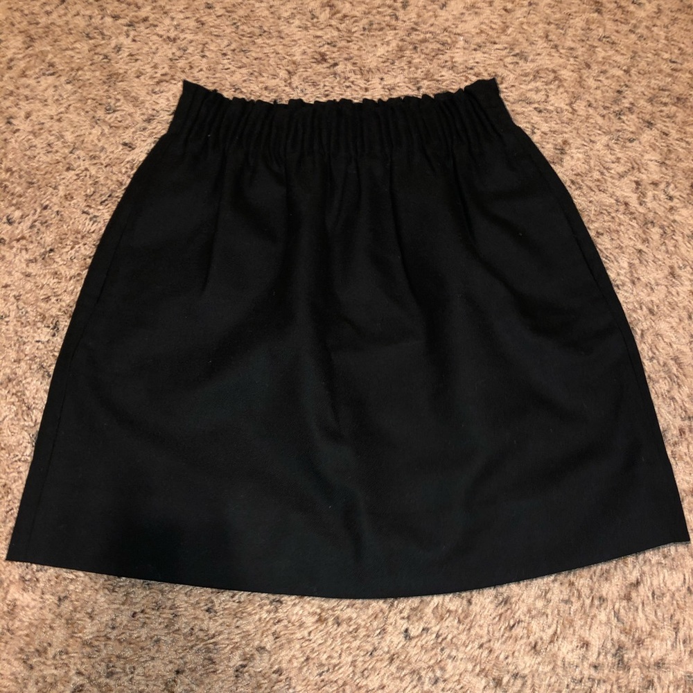 J. Crew Size 00 Black Wool Sidewalk Mini Skirt